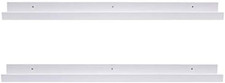 48 Inch White Picture Ledge Shelf Long Floating Shelves Set of 2 Wall Picture Sh