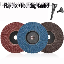 3 Inch Flap Disc Wheel With 6.35mm Mounting Mandrel Set Die Grinder Rotary Tool