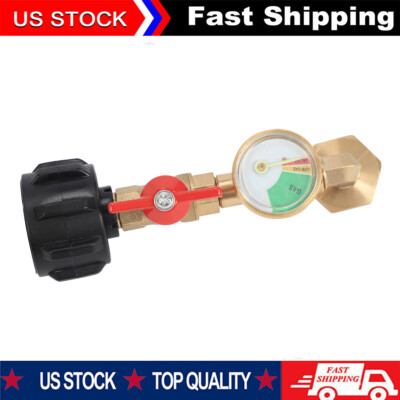 #ad Refill Adapter For 1lb Propane Bottle From 20lb Tank With Gauge And Brass Valve $10.14