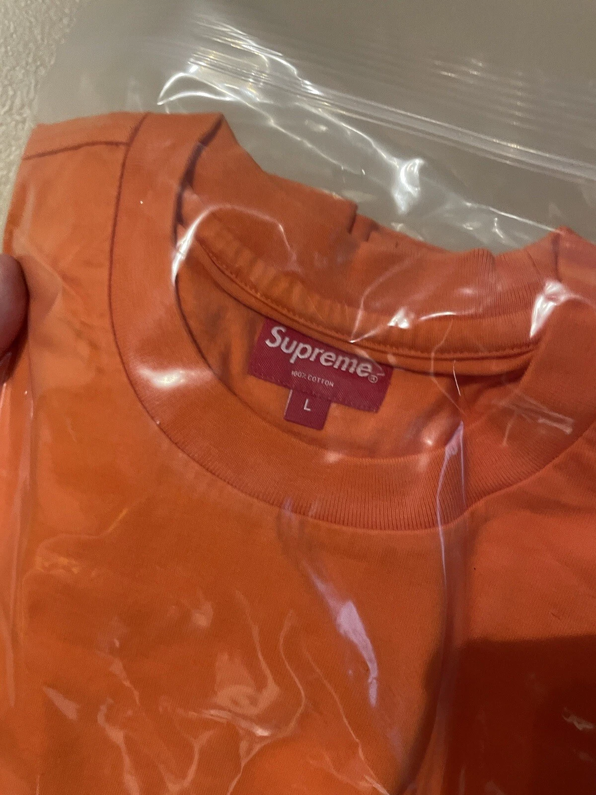 Chemise Supreme Side Logo L Large Neuf Tshirt Tee Orange Box 2020