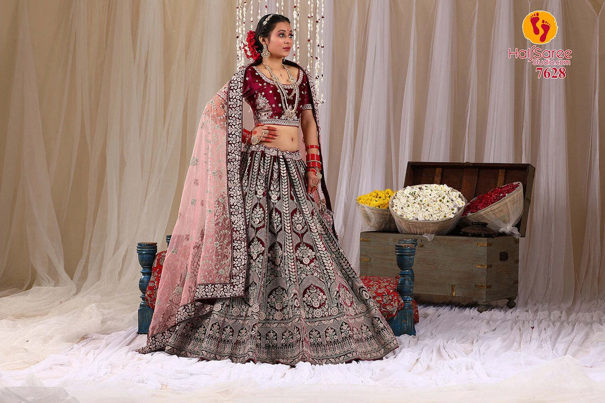 Indian bridal cheap lehenga look