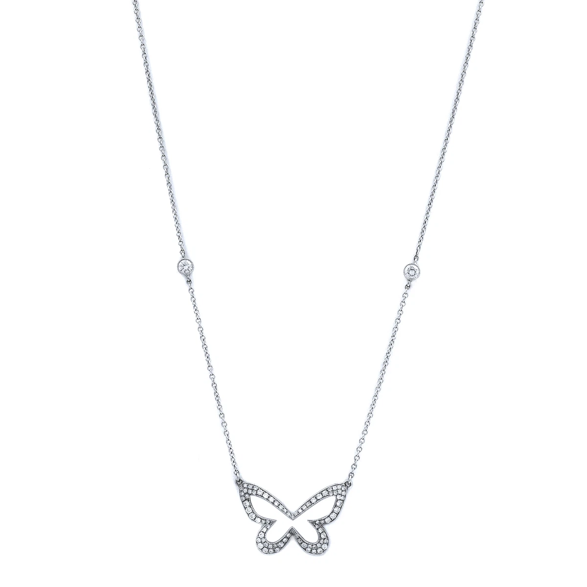 Platinum butterfly necklace sale