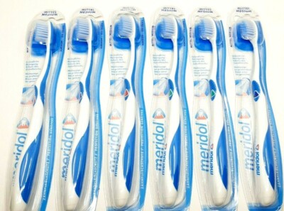 6 x Meridol Zahnbürste MITTEL MEDIUM Handzahnbürste 