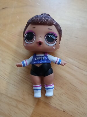 3 Inch LOL Doll With Brown Glittery Hair And Cheer Outfit