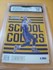 BEN SIMMONS 76ERS 2016 PANINI CONTENDERS SCHOOL COLORS ROOKIE RC # 1 GRADED 10