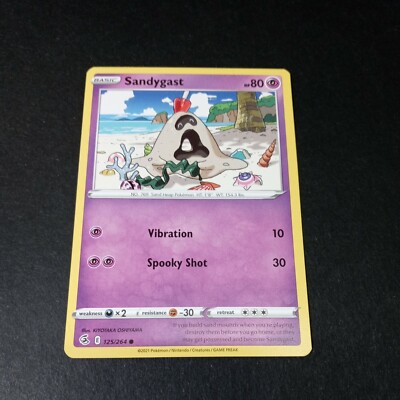 Pokemon Fusion Strike Sandygast Common Card 125/264 NM