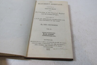 The Teacher's Assistant by Mrs. Trimmer, Volume 2, Rare, 1810, leather boards