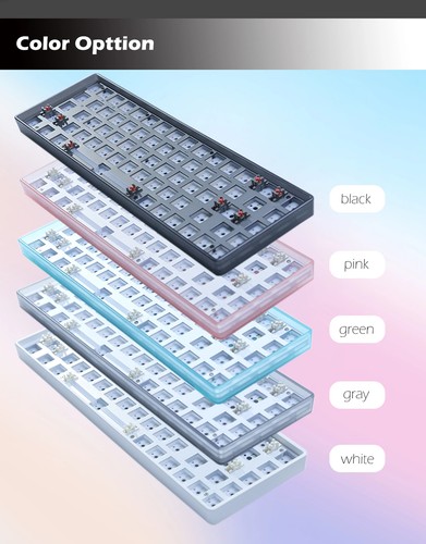 Novice 68key 3-mode Hot Swap White Light Mechanical Keyboard Kit 3/5 Pins Switch - Picture 14 of 21
