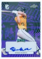 BURKE MABEUS "PURPLE METAL AUTOGRAPH CARD /8" LEAF PERFECT GAME SHOWCASE 2023
