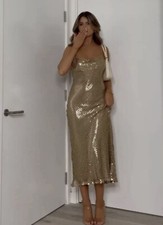 ZARA Gold Mesh Slip Dress : 9276/406 SIZE M