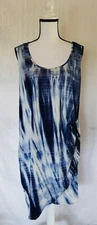 Love Squared Women's Navy Tie-Dye Tulip Dress Sizes 1X 2X New