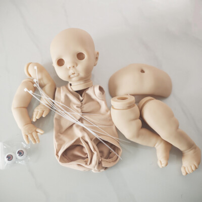 16in Unpainted Part Peeka Reborn Doll Kit with Cloth Body Eyes