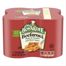 Chef Boyardee Beefaroni Beef Macaroni Microwave Pasta 4 Pack 15 Oz