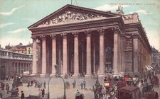 POSTCARD - ROYAL EXCHANGE & BANK - LONDON - PRE 1918 - CARRAIGES