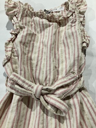Toddler girl's 6 years Zara Pink stripe romper - Picture 3 of 7