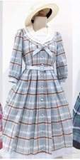 Innocent World Patricia One Piece Light Blue Check Lolita