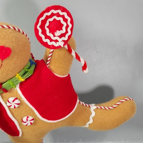 Weihnachtsdeko Lebkuchenmann Figur 14 Zoll selbststehend Plüsch Puppe Tisch Display - Bild 3 von 10