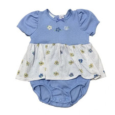 Vintage 90  s Carters Floral Romper Infants 9-12M Peplum Cottage Spring Summer