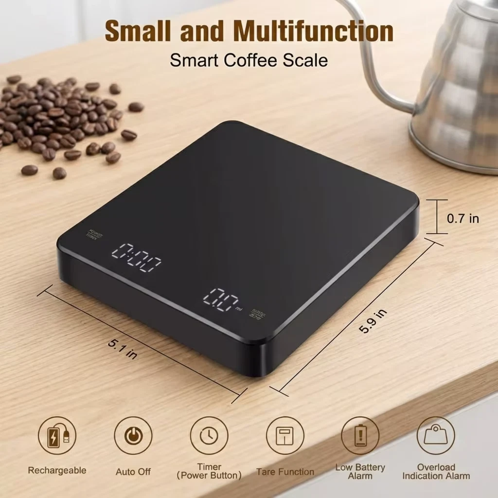 3Kg/0.1g Household Scale Precision LED Electronic Scale with Timer Coffee Scale
Opens in a new windo