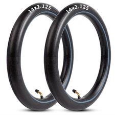 Heavy-Duty 14x2.125 Inner Tube Electric Bike Tubes with Angled Valve Stem 2Packs