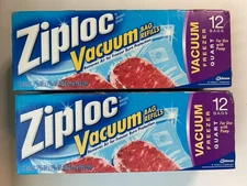 Ziploc Vacuum Freezer Bag Refills Quart Size 24 Bags For Use With Pump 2 Boxes