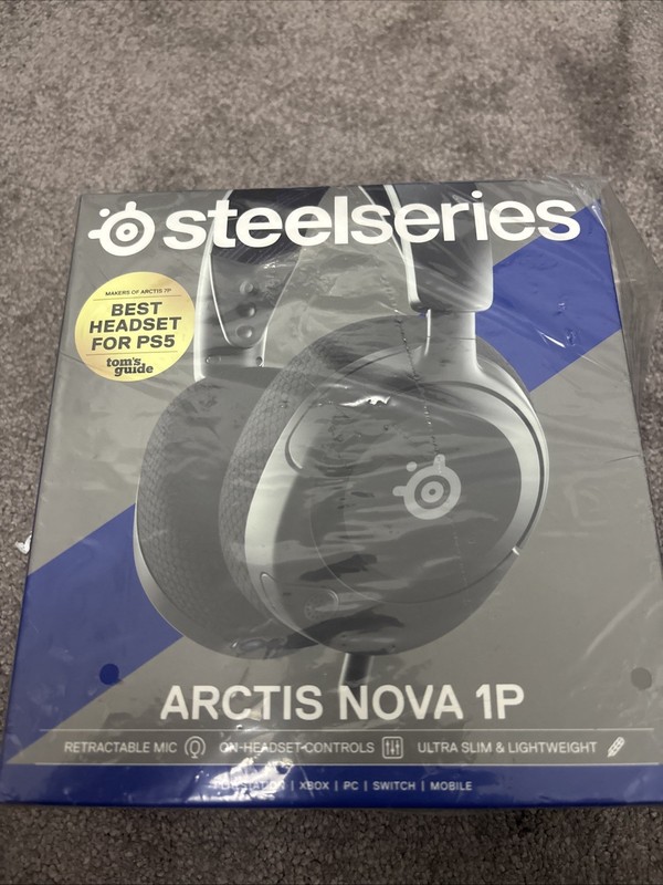 SteelSeries Arctis Nova 1p Over-Ear Gaming Headset Black, Microphone.