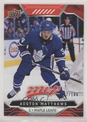 2019 Upper Deck MVP Red Script Leaderboard Achievements /100 Auston Matthews lt5