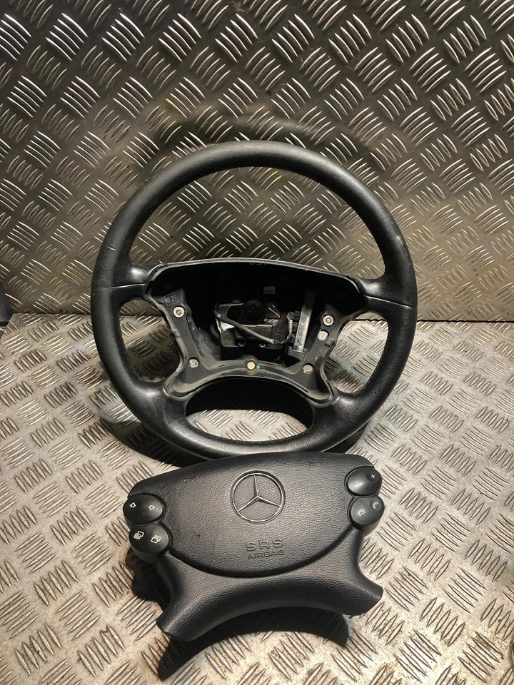 MERCEDES-BENZ E CLS Class W211 W219 Complete Black Steering Wheel 2194602803 - Image 2 of 4