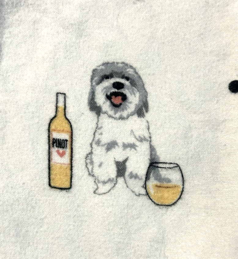 NWT PJ Salvage Womens M Dogs Drinking Cocktails Long Sleeve Flannel Pajama Top