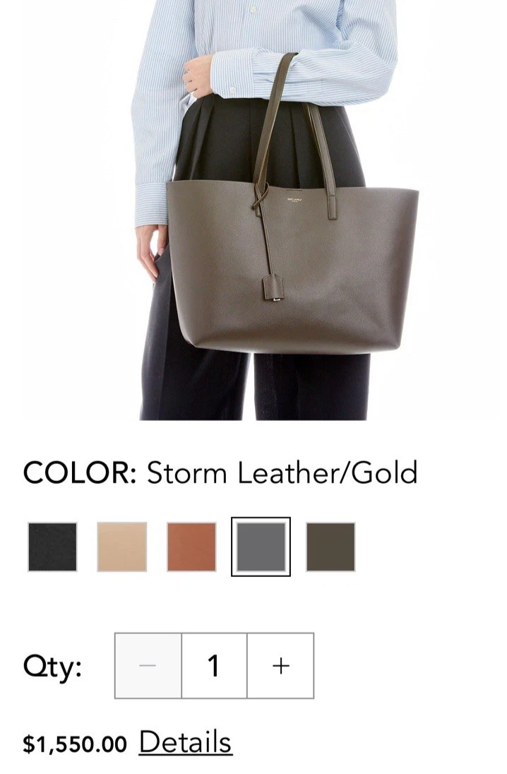 Saint Laurent Tote Gray Bags & Handbags for Women for sale | eBay