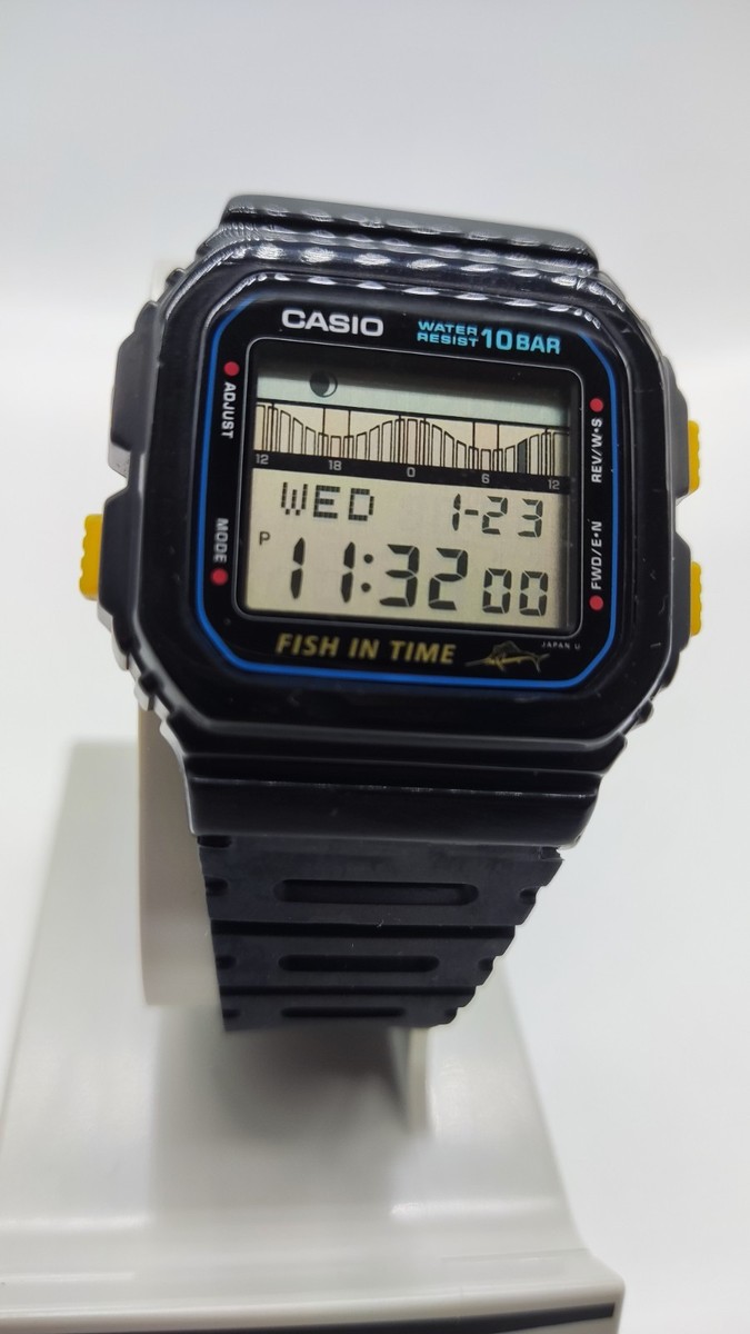 ＦＴ-100 (100w) Vintage Casio FT-100W Fish in Time Digital Watch made in