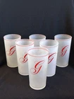 Vintage Federal Frosted Highball Glasses Letter G Set Of 6