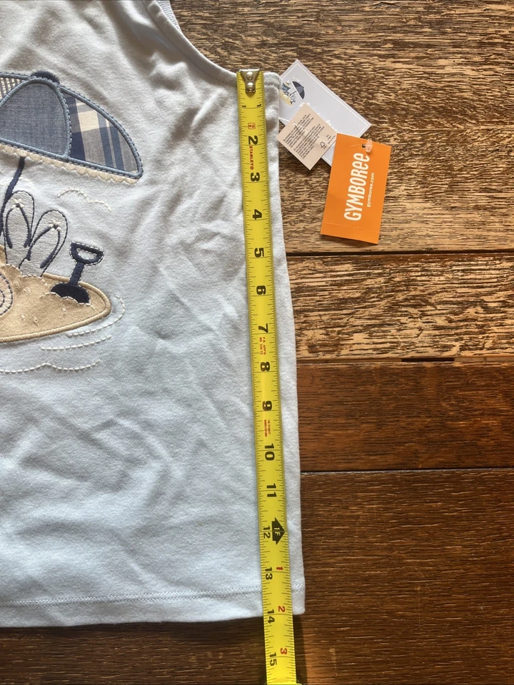 Top Gymboree Niñas Sin Mangas Azul Claro | Playa/Arena | Talla 12 | Nuevo con Etiquetas Foto 4 de 4