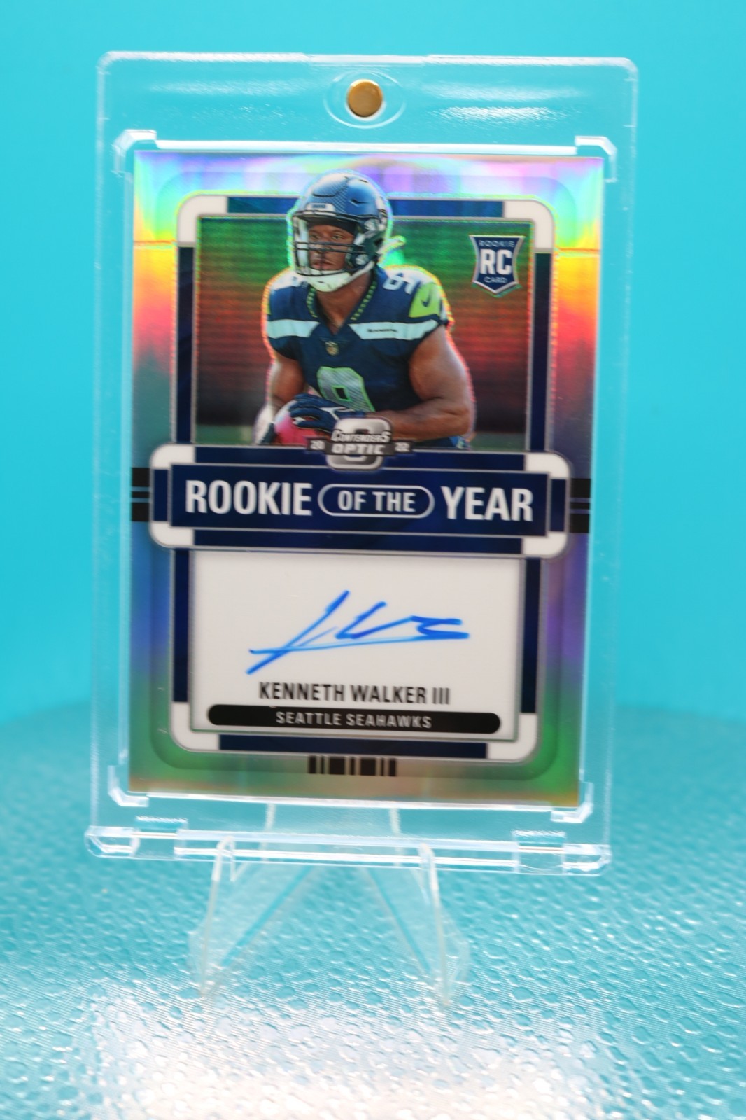 Kenneth Walker III Panini Contenders Optic Rookie of the Year Contenders Autographs #ROYKW Base