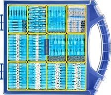 680PCS Blue Heat Shrink Wire Connectors Kit,16-14 Gauge Ring Fork Spade Bullet S