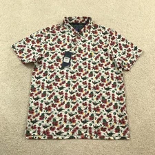 William Murray Golf Polo Shirt Mens Large Greens Keepers All Over Print New