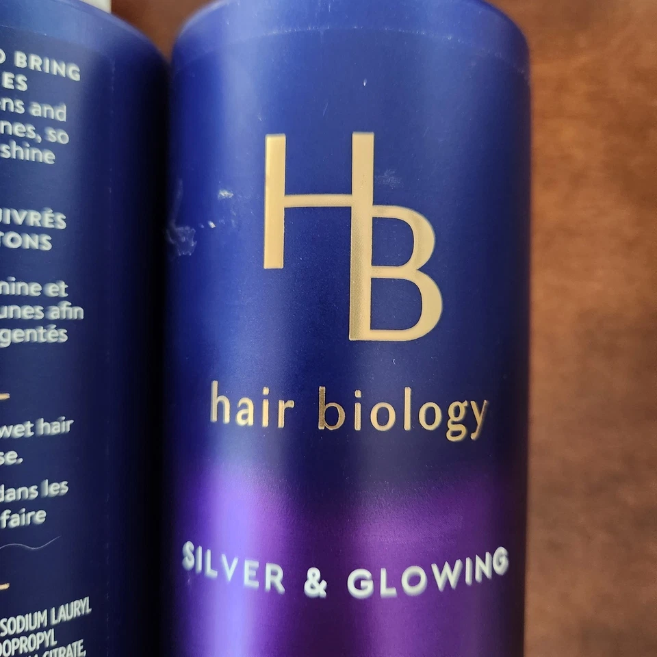 Champú 2PK Hair Biology plateado y púrpura brillante para plata y gris 12,8 oz Foto 2 de 4