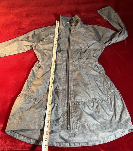 ATHLETA Windbreaker Jacket CITY CHICK Cinch Waist Rain Resistant GRAY Small - Picture 8 of 13