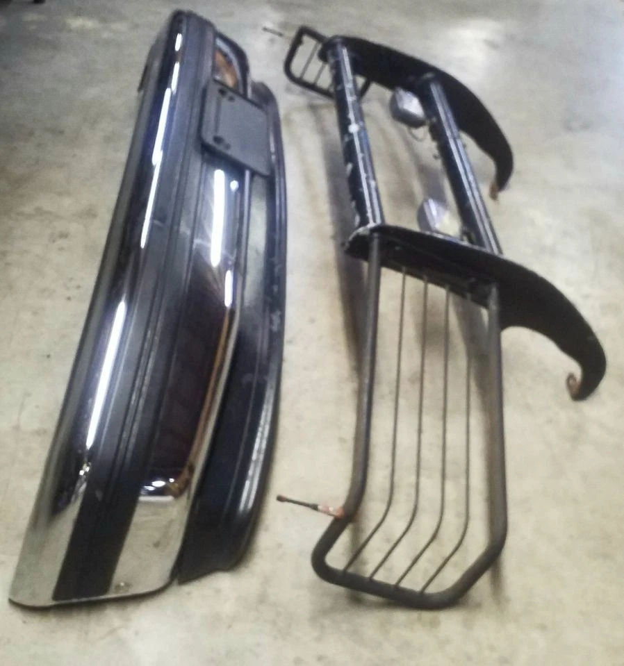 Chrome Front Bumper w/ Push Bar | Fits 1992-1997 Ford F150 F250 F350 Foto 4 de 4