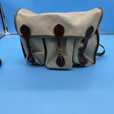 VTG Leica Khaki Leather Camera Bag With Shoulder Strap E. Leitz USA made