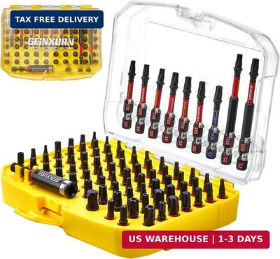 Geinxurn 83Pieces Impact Screwdriver Bits Set, Magnetic S2 Steel Torx/Security T