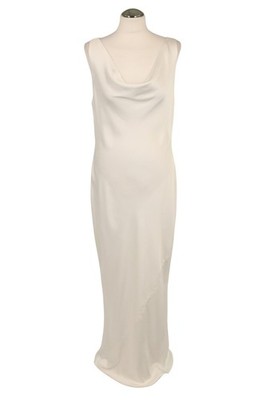 Norma Kamali Damen Kleid Gr. 40 (L) Weiß Maxikleid Trägerkleid Dress