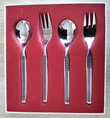 4 Stück Teelöffel Kuchengabel Set Prinz Neosil Edelstahl Solingen Kaffelöffel