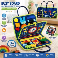 Felt Busy Board Quiet Book Sensory Activity Toy for Kids Travel