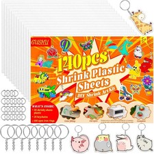 140PCS Shrinky Dink Sheets Kit, Shrink Paper Keychain 140 shrink plastic kit
