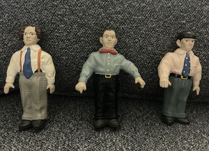 Vintage 1991 The Three Stooges Figurines Set - Moe, Larry, Curly - NMP PVC