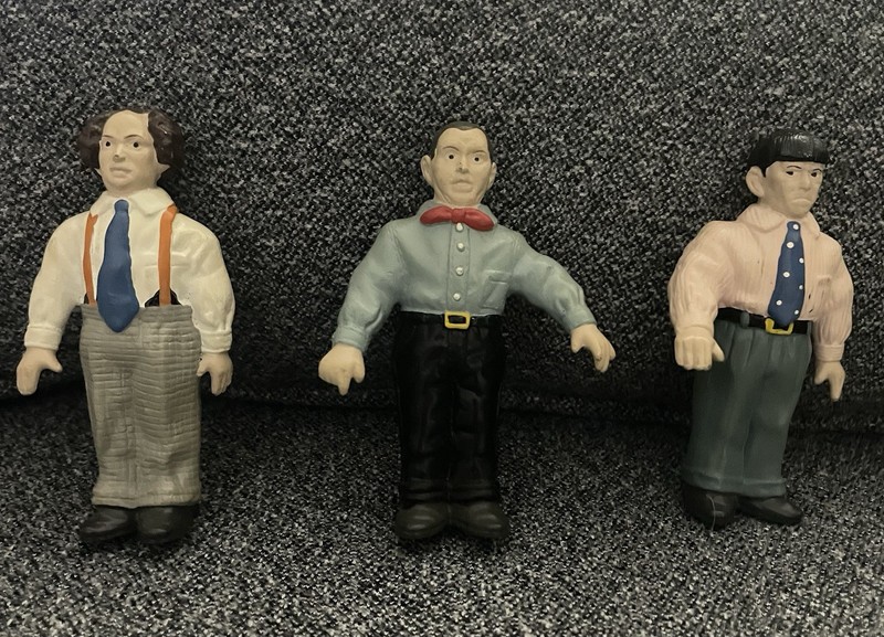 Vintage 1991 The Three Stooges Figurines Set - Moe, Larry, Curly - NMP PVC