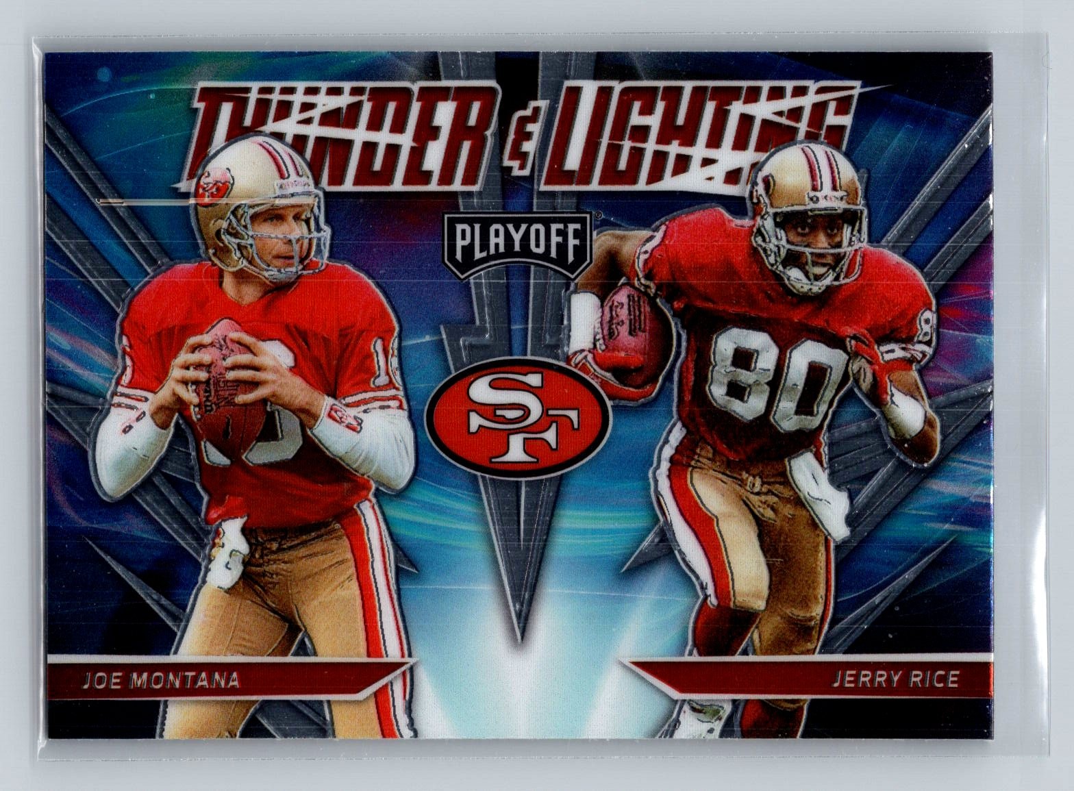 2021 Panini Playoff #TL-7 Jerry Rice / Joe Montana Thunder & Lightning NFL 49ers