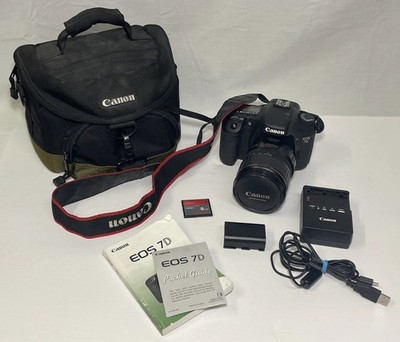 Canon EOS 7D 18.0MP Digital SLR Camera w/ 28-135mm Lens, Battery, Charger, Case