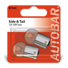 245 12v/ 10w, Original Quality - Socket Type BA15s - Pack of 2 Car Light Bulbs